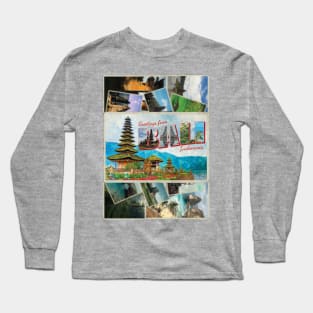 Greetings from Bali in Indonesia Vintage style retro souvenir Long Sleeve T-Shirt